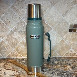 Stanley Classic Green Thermos with Silver Accents